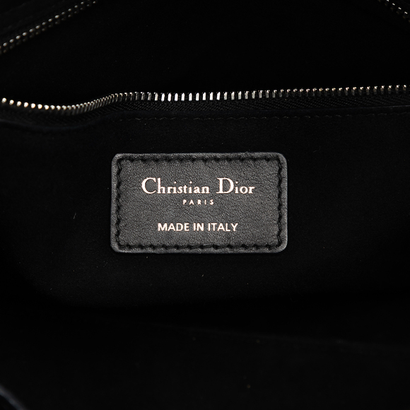 Pre-Loved Dior Medium Calfskin Cannage Embossed Flower Studded Supple Lady Dior - Picture 5 of 7
